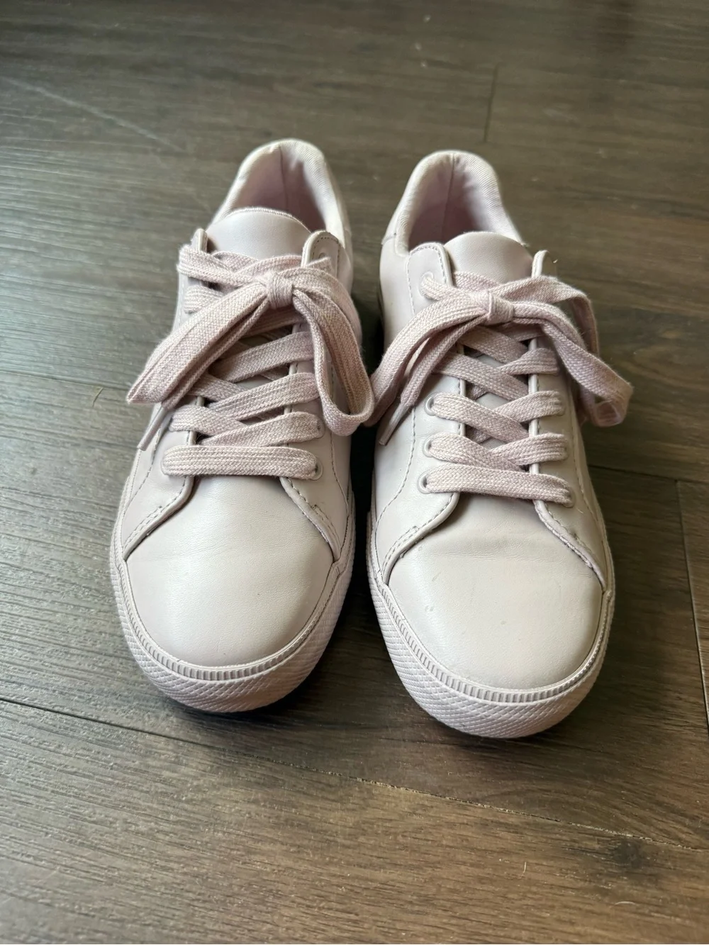 Tommy Hilfiger Women's Low Top Lace Up Sneakers Pink Minimalist Court Style 7.5